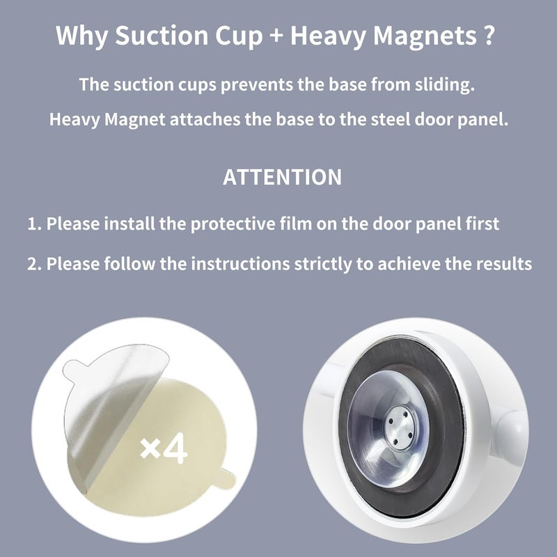 INSFITY Heavy Duty Magnetic Curtain Rods for Metal Door (16-28" Pack 2 White) Magnetic Cafe Curtain Rod with Strong Magnet & Suction-Cup (Patent Pending) - Image 2